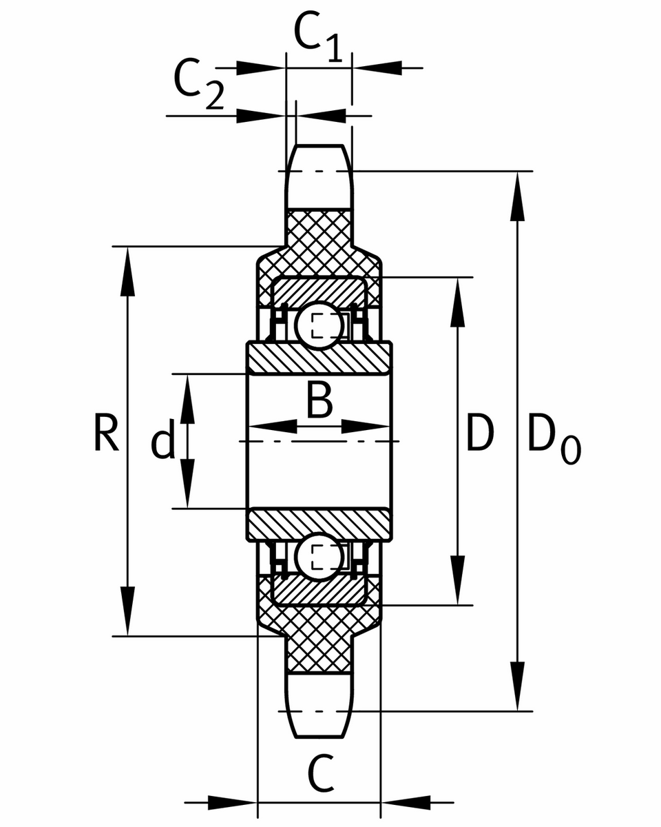 Звездочка-натяжитель цепи INA KSR16-L0-08-10-16-22 (KSR 16.LO.08.10.16.22)