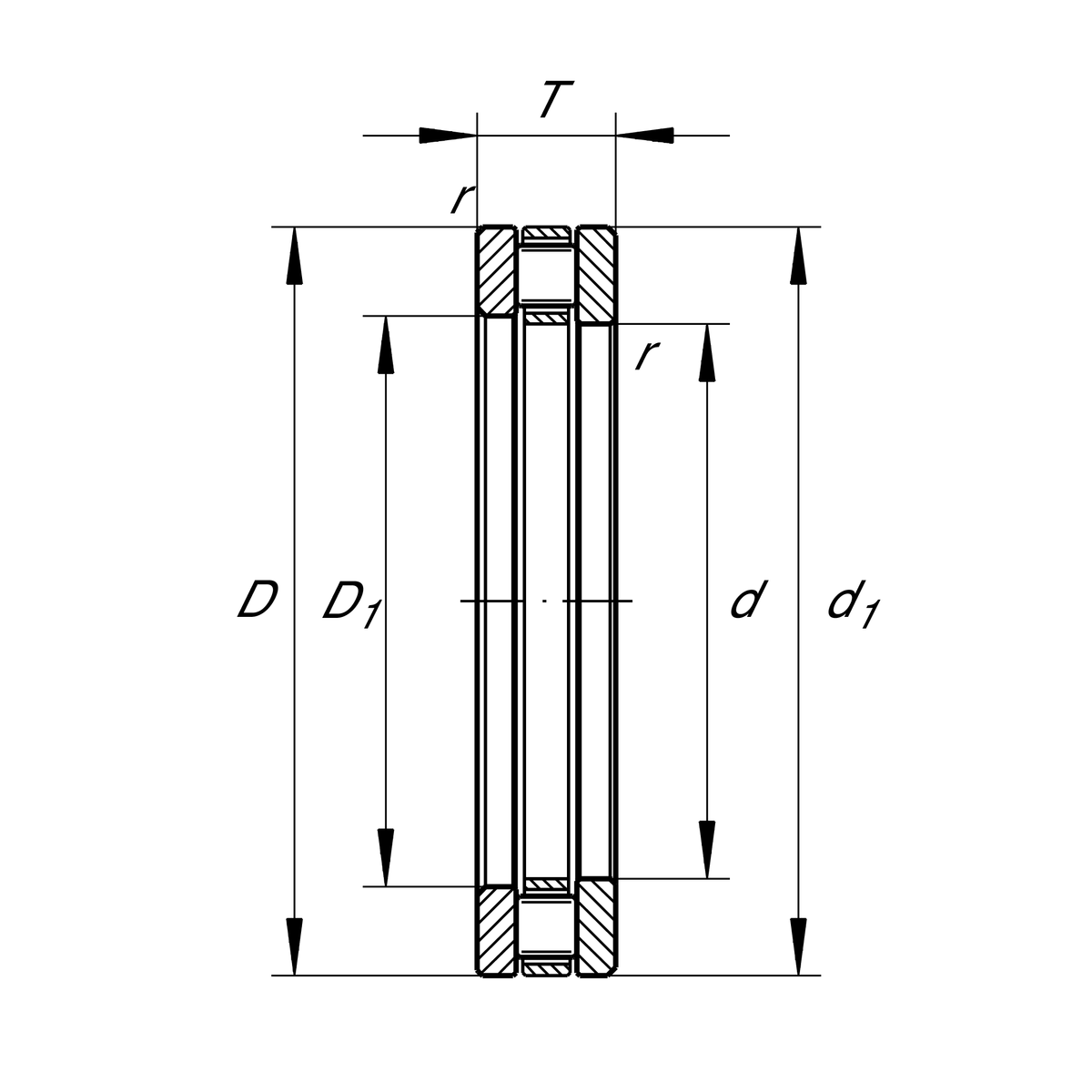 Упорный цилиндрический роликоподшипник INA 81126-TV (811 26 TN)