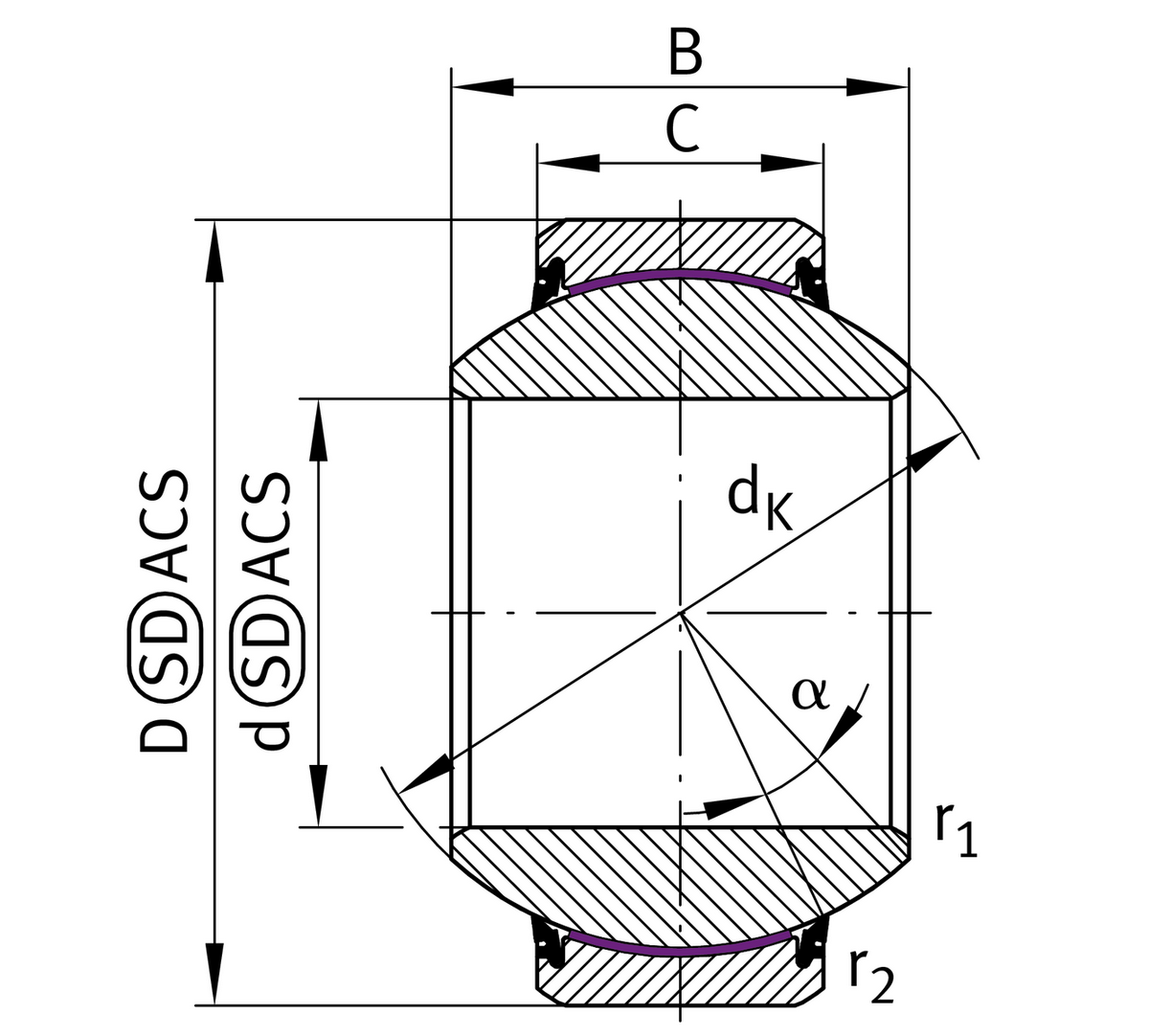 Сферический шарнирный подшипник INA GE90-FW-2RS