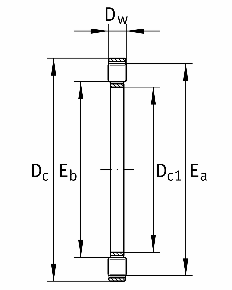 Упорный цилиндрический роликоподшипник без колец INA K81105-TV/0-8