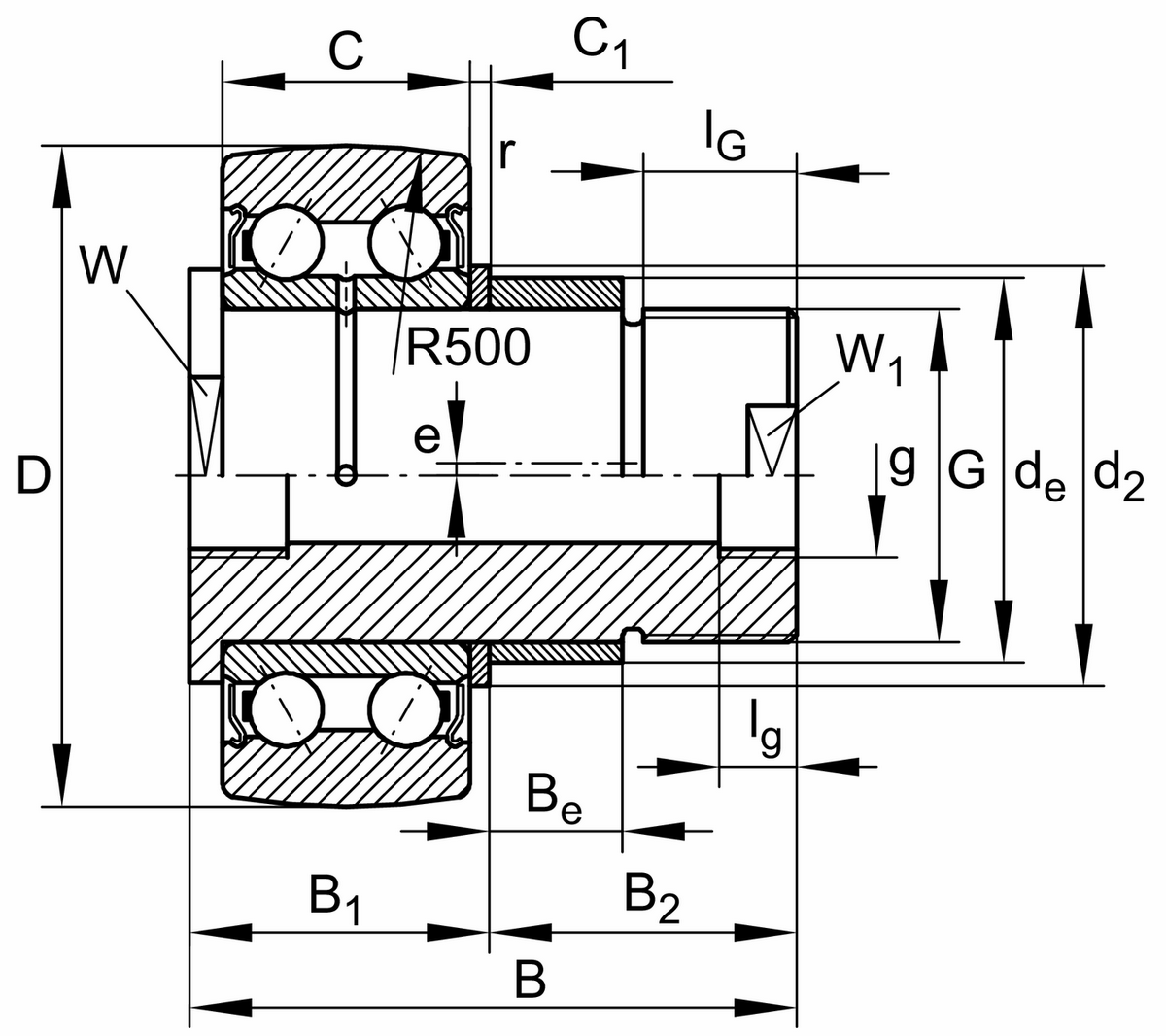 Направляющий ролик с цапфой INA ZLE5202-2Z (ZL 5202 KDDU AH07)